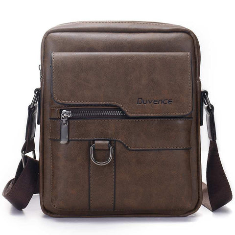 Fashion Men Shoulder Bag for 10.5" ipad Men PU Leather Flaps Men's Crossbody Bags Business Brown Flap Male Solid Messenger Bag
