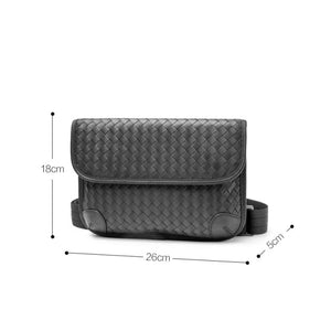 Chest Bag Men Authentic Leather Weave Luxury Brand Design Crossbody Shoulder Bag Multi-Functional Simple Messenger Bag 2021 New