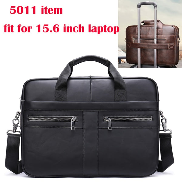 WESTAL Men's Bag Genuine Leather Men Briefcase for Laptop 14 Messenger Men's Leather Bag Business Portfolio for Document A4 7022