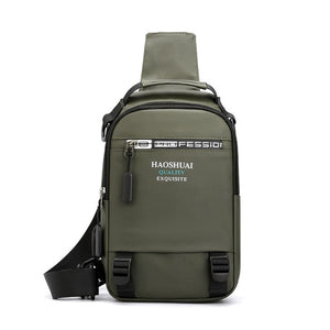 Multi-functional Outdoor Single-shoulder Crossbody Bag Waterproof Backpack Adjustable Straps New Men's USB Charging Chest Bag