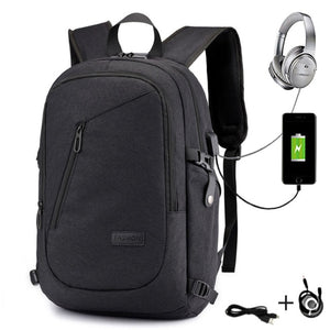 15.6 Inch Laptop Backpack USB Charging + Headphone Hole Large Capacity Business Multi Function Laptop Bag For Men/Women Travel