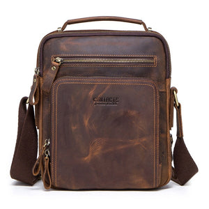 CONTACT'S Men's Shoulder Bag Vintage Genuine leather Messenger Bags New Male Crossbody Bags Big Capacity Man's Handbag Sling Bag