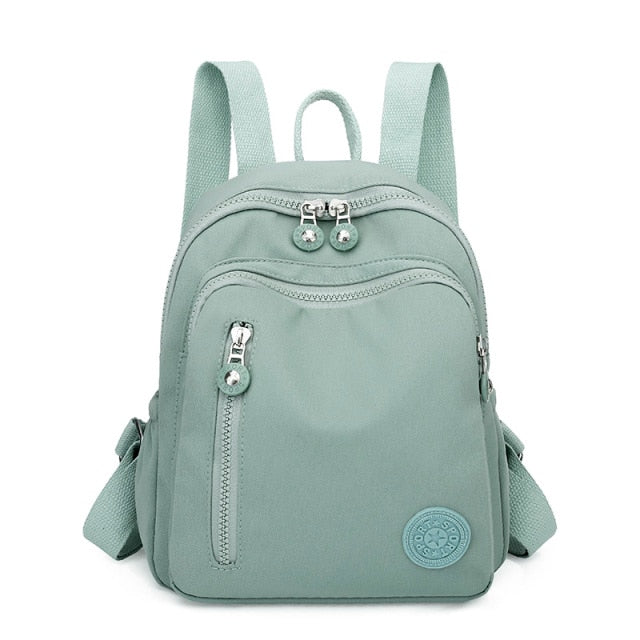 Soild Color Designer Ladies Backpack With Double Zips